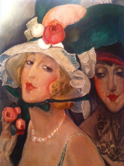 To kokotter med hatte. ( Lili med en veninde). 1920erne. 