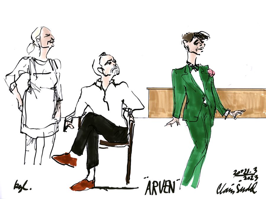 Arven – tegninger fra Det Kongelige Teater i Skuespilhuset.